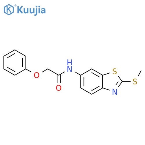 N-[2-(methylsulfanyl)-1,3-benzothiazol-6-yl]-2-phenoxyacetamide structure