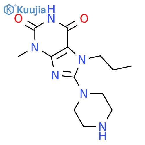 3-methyl-8-(piperazin-1-yl)-7-propyl-2,3,6,7-tetrahydro-1H-purine-2,6-dione structure