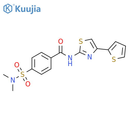 4-(dimethylsulfamoyl)-N-4-(thiophen-2-yl)-1,3-thiazol-2-ylbenzamide structure