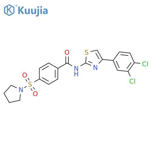 N-4-(3,4-dichlorophenyl)-1,3-thiazol-2-yl-4-(pyrrolidine-1-sulfonyl)benzamide structure