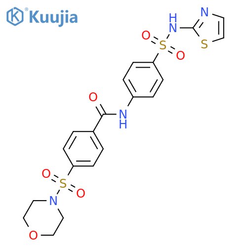 4-(morpholine-4-sulfonyl)-N-{4-(1,3-thiazol-2-yl)sulfamoylphenyl}benzamide structure