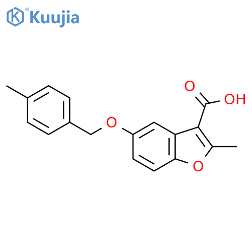 2-methyl-5-(4-methylphenyl)methoxy-1-benzofuran-3-carboxylic acid structure