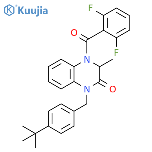 1-[4-(TERT-BUTYL)BENZYL]-4-(2,6-DIFLUOROBENZOYL)-3-METHYL-3,4-DIHYDRO-2(1H)-QUINOXALINONE structure