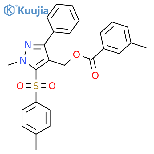 {1-Methyl-5-[(4-methylphenyl)sulfonyl]-3-phenyl-1H-pyrazol-4-yl}methyl 3-methylbenzenecarboxylate structure