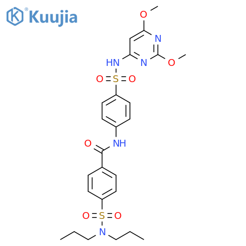 N-{4-(2,6-dimethoxypyrimidin-4-yl)sulfamoylphenyl}-4-(dipropylsulfamoyl)benzamide structure