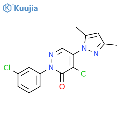 4-CHLORO-2-(3-CHLOROPHENYL)-5-(3,5-DIMETHYL-1H-PYRAZOL-1-YL)-3(2H)-PYRIDAZINONE structure