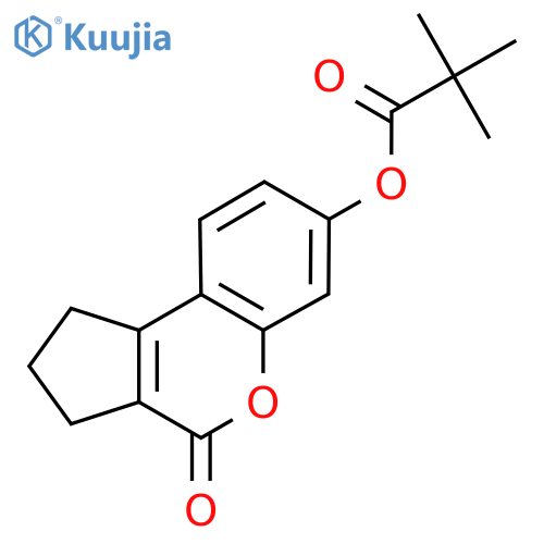 4-oxo-1H,2H,3H,4H-cyclopentacchromen-7-yl 2,2-dimethylpropanoate structure