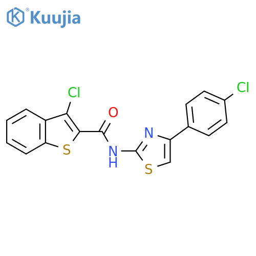 3-chloro-N-4-(4-chlorophenyl)-1,3-thiazol-2-yl-1-benzothiophene-2-carboxamide structure