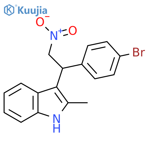 3-1-(4-bromophenyl)-2-nitroethyl-2-methyl-1H-indole structure