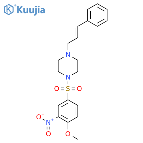1-(4-methoxy-3-nitrobenzenesulfonyl)-4-(2E)-3-phenylprop-2-en-1-ylpiperazine structure
