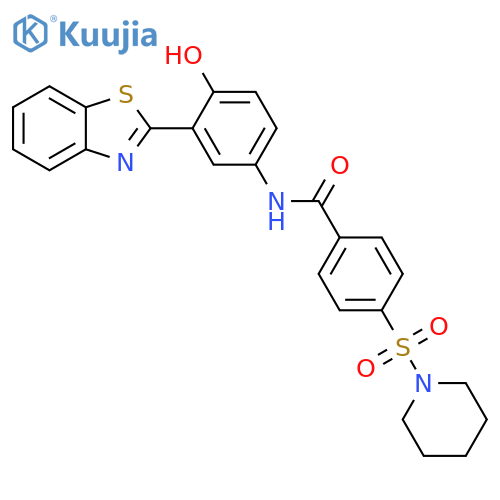 N-3-(1,3-benzothiazol-2-yl)-4-hydroxyphenyl-4-(piperidine-1-sulfonyl)benzamide structure