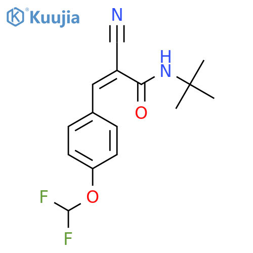 N-tert-butyl-2-cyano-3-4-(difluoromethoxy)phenylprop-2-enamide structure