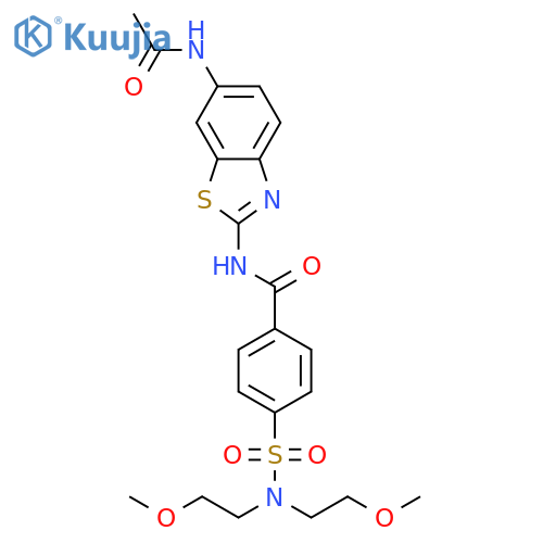 4-bis(2-methoxyethyl)sulfamoyl-N-(6-acetamido-1,3-benzothiazol-2-yl)benzamide structure