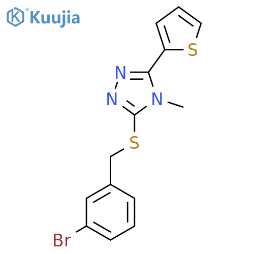 3-{[(3-bromophenyl)methyl]sulfanyl}-4-methyl-5-(thiophen-2-yl)-4H-1,2,4-triazole structure