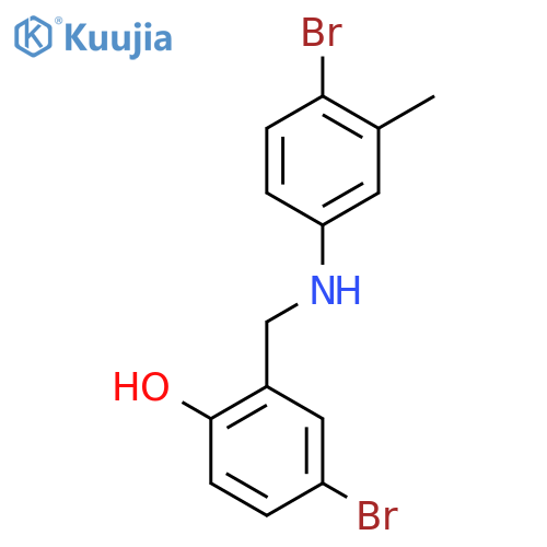 4-Bromo-2-{[(4-bromo-3-methylphenyl)amino]methyl}phenol structure
