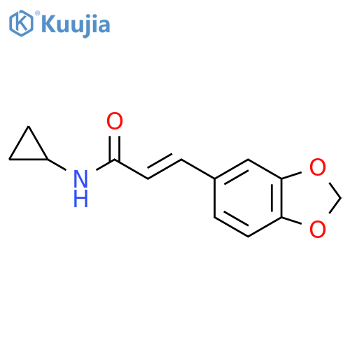 3-(1,3-BENZODIOXOL-5-YL)-N-CYCLOPROPYLACRYLAMIDE structure