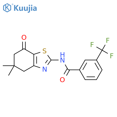 N-(5,5-dimethyl-7-oxo-4,5,6,7-tetrahydro-1,3-benzothiazol-2-yl)-3-(trifluoromethyl)benzamide structure