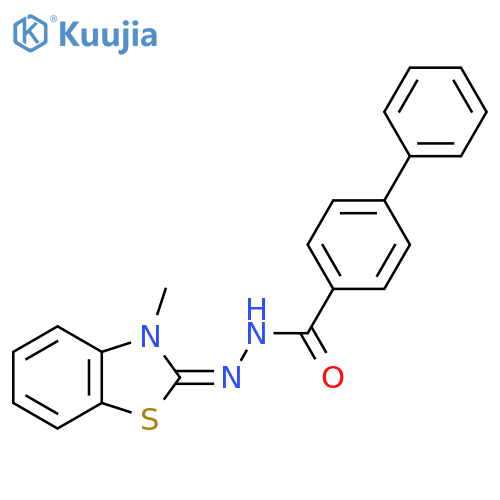 N'-[(2E)-3-methyl-2,3-dihydro-1,3-benzothiazol-2-ylidene]-[1,1'-biphenyl]-4-carbohydrazide structure