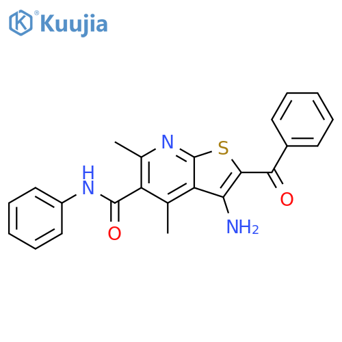3-amino-2-benzoyl-4,6-dimethyl-N-phenylthieno2,3-bpyridine-5-carboxamide structure
