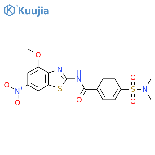 4-(dimethylsulfamoyl)-N-(4-methoxy-6-nitro-1,3-benzothiazol-2-yl)benzamide structure
