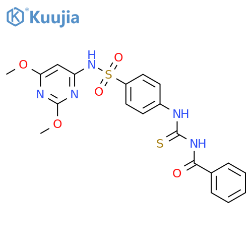 1-benzoyl-3-{4-(2,6-dimethoxypyrimidin-4-yl)sulfamoylphenyl}thiourea structure