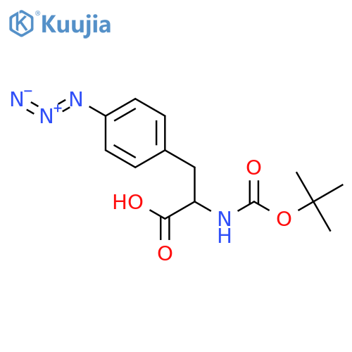 (2S)-3-(4-azidophenyl)-2-(tert-butoxycarbonylamino)propanoic acid structure