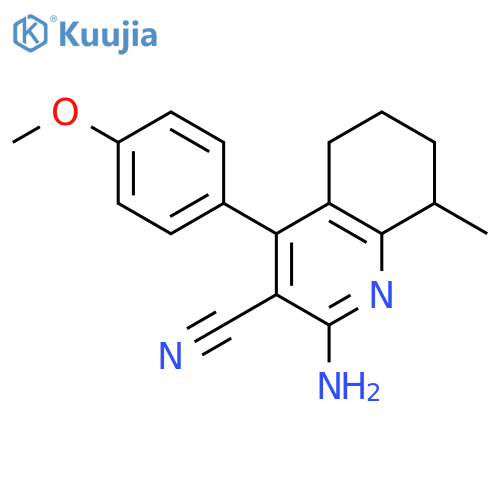 <br>2-Amino-4-(4-methoxy-phenyl)-8-methyl-5,6,7,8-tetrahydro-quinoline-3-carbon itrile structure