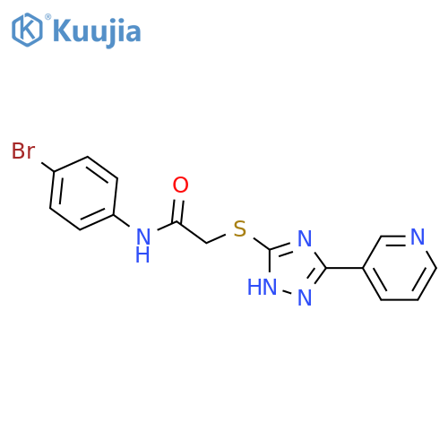 <br>N-(4-Bromo-phenyl)-2-(5-pyridin-3-yl-2H-[1,2,4]triazol-3-ylsulfanyl)-acetam ide structure