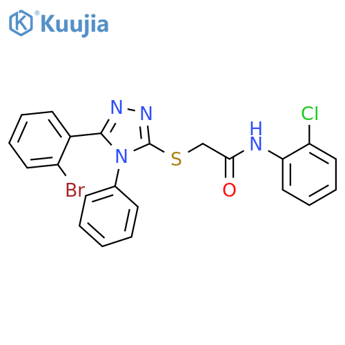 <br>2-[5-(2-Bromo-phenyl)-4-phenyl-4H-[1,2,4]triazol-3-ylsulfanyl]-N-(2-chloro- phenyl)-acetamide structure