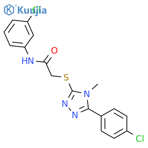 <br>N-(3-Chloro-phenyl)-2-[5-(4-chloro-phenyl)-4-methyl-4H-[1,2,4]triazol-3-yls ulfanyl]-acetamide structure