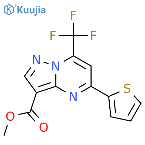 methyl 5-(thiophen-2-yl)-7-(trifluoromethyl)pyrazolo1,5-apyrimidine-3-carboxylate structure