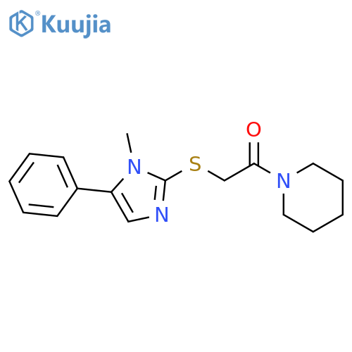 2-(1-methyl-5-phenyl-1H-imidazol-2-yl)sulfanyl-1-(piperidin-1-yl)ethan-1-one structure