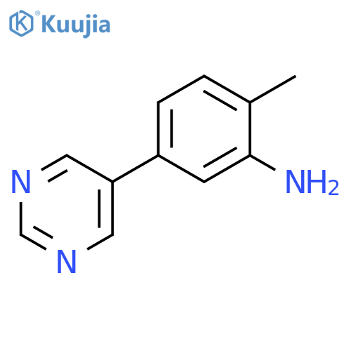 2-methyl-5-(pyrimidin-5-yl)aniline structure