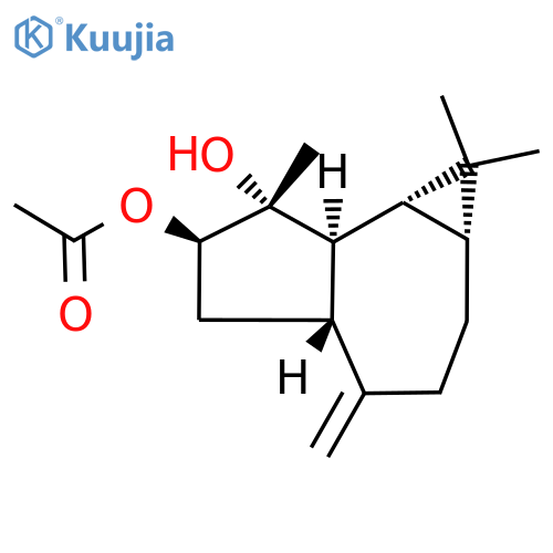 1H-Cycloprop[e]azulene-6,7-diol, decahydro-1,1,7-trimethyl-4-methylene-, 6-acetate, (1aR,4aR,6R,7R,7aR,7bR)- (9CI) structure
