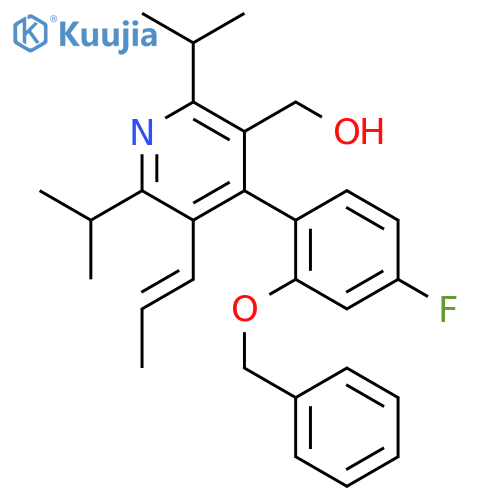 3-Pyridinemethanol,4-[4-fluoro-2-(phenylmethoxy)phenyl]-2,6-bis(1-methylethyl)-5-(1-propenyl)- structure