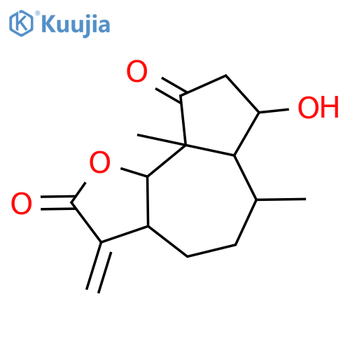 (3aS,6S,6aS,7R,9aR,9bR)-7-hydroxy-6,9a-dimethyl-3-methylidenedecahydroazuleno[4,5-b]furan-2,9-dione structure