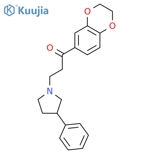 1-Propanone,1-(2,3-dihydro-1,4-benzodioxin-6-yl)-3-(3-phenyl-1-pyrrolidinyl)- structure