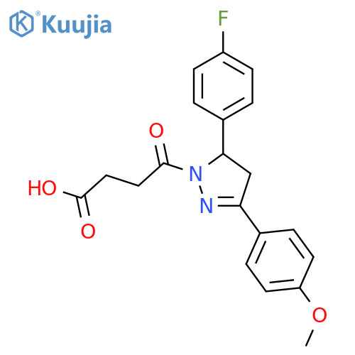 4-[5-(4-fluoro-phenyl)-3-(4-methoxy-phenyl)-4,5-dihydro-pyrazol-1-yl]-4-oxo-butyric acid structure