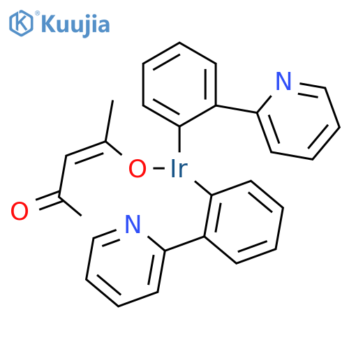 Acetylacetonatobis(2-phenylpyridine)iridium structure