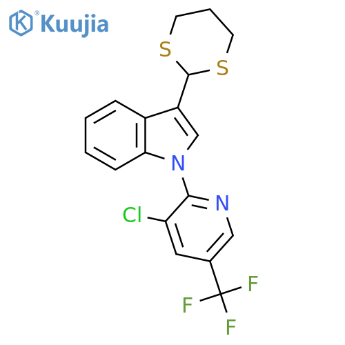 1-[3-Chloro-5-(trifluoromethyl)pyridin-2-yl]-3-(1,3-dithian-2-yl)indole structure