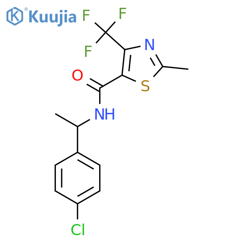 N-[1-(4-chlorophenyl)ethyl]-2-methyl-4-(trifluoromethyl)-1,3-thiazole-5-carboxamide structure