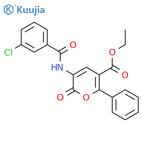 Ethyl 3-(3-Chlorobenzoyl)amino-2-oxo-6-phenyl-2H-pyran-5-carboxylate structure