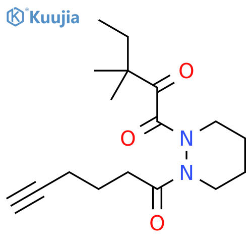 Pyridazine,1-(3,3-dimethyl-1,2-dioxopentyl)hexahydro-2-(1-oxo-5-hexynyl)- structure