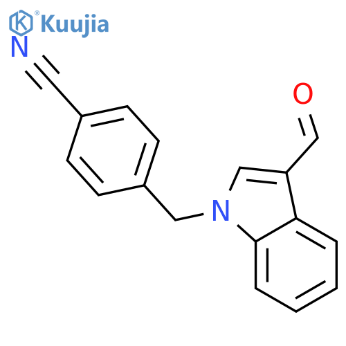 4-(3-Formyl-1H-indol-1-yl)methylbenzonitrile structure
