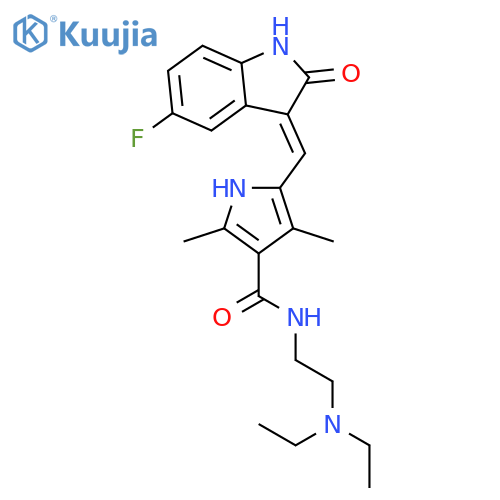 N-(2-(Diethylamino)ethyl)-5-((5-fluoro-2-oxoindolin-3-ylidene)methyl)-2,4-dimethyl-1H-pyrrole-3-carboxamide structure