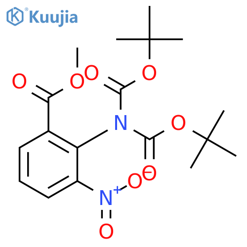 2-Bis(tert-butyloxy)carbonylamino-3-nitrobenzoic Acid Methyl Ester structure