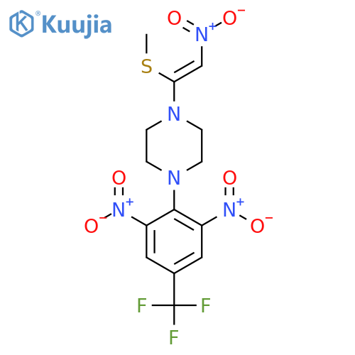 1-[2,6-Dinitro-4-(trifluoromethyl)phenyl]-4-[1-(methylsulfanyl)-2-nitrovinyl]piperazine structure