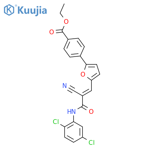 ethyl 4-[5-[(E)-2-cyano-3-(2,5-dichloroanilino)-3-oxoprop-1-enyl]furan-2-yl]benzoate structure