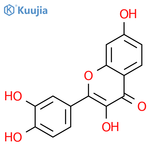 2-(3,4-Dihydroxyphenyl)-3,7-dihydroxy-4H-chromen-4-one hydrate structure