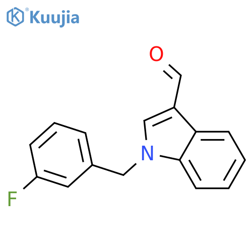 1-[(3-fluorophenyl)methyl]-1H-indole-3-carbaldehyde structure